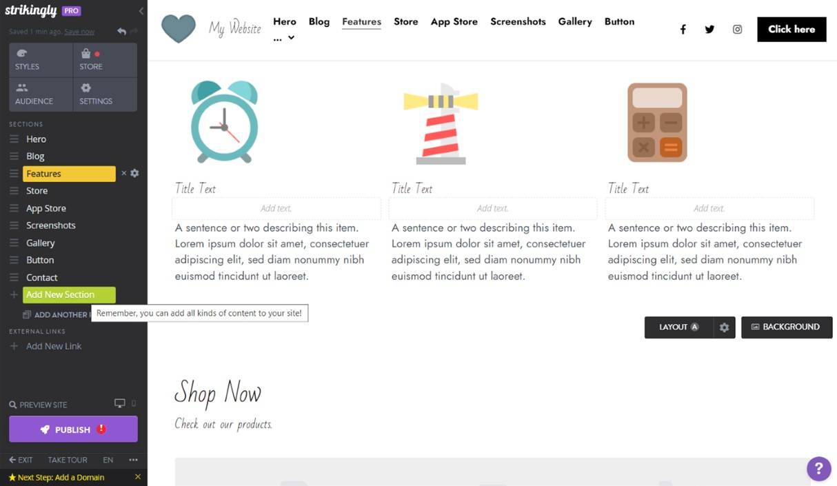Strikingly Content Editor Strikingly Content Editor